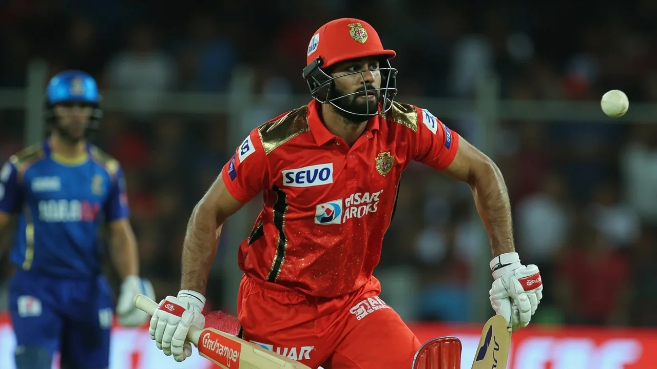 Tight sideline action frame of a T20 batsman playing a controlled shot during an IPL fixture, used as the first editorial figure for the IPL 2026 reference feature