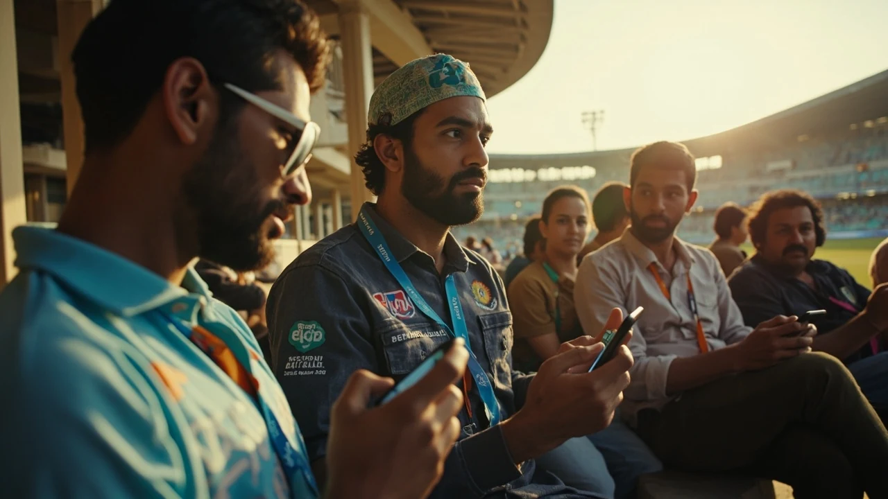 Indian cricket fans comparing confirmed playing elevens and pitch information before a fantasy deadline